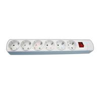 Base multiple 6 enchufes interruptor cable 1,5m blanco