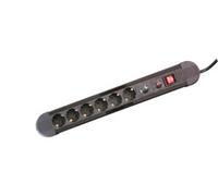 Base multiple 6 enchufes interruptor cable 1,5m negro