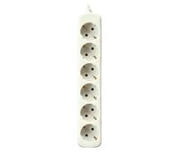 Base multiple 6 enchufes schuko cable 1,5m ip44 blanca