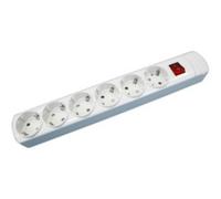 Base multiple 6 enchufes schuko interruptor blanco
