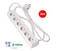 base multiple 6 tomas t/tl 10/16a schuko 3m. 3x1,5mm
