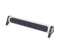 LEGRAND Regleta de enchufes giratoria con Interruptor, Base múltiple con 6 Tomas de Corriente 2P+T, sin Cable, Color Blanco/Gris Oscuro 694547