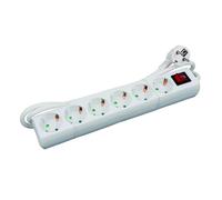 Base múltiple 6t. 1,4m cable c/int. (16a-250v)