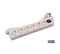 Base múltiple 6t. 1,4m cable c/int. (16a-250v)