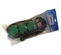 Base múltiple antihumedad con tomas, cable e interruptor, ideal para proteger conexiones eléctricas en ambientes húmedos.