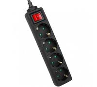 Base multiple avant 4 tomas 1.5m + interruptor negro 3g 1.5mm2 max3680
