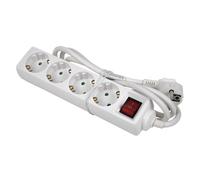 Base múltiple bipolar de 4 tomas para enchufes Cable de 1,4 m Interruptor de encendido. Cofan.