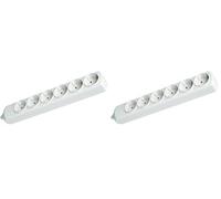 Base múltiple Blanca 6 Tomas sin Cable, 16A 250V, Toma de Tierra Lateral, fijación en Pared (Paquete de 2)