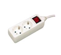 Base múltiple con 2 tomas + interruptor 1,5 mts electro dh 36.192 843