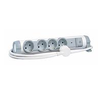 Base multiple confort,seguridad+limitador sobretensiones 4 tomas 2P+TT 16A Legrand 694651 Gris/Blanco
