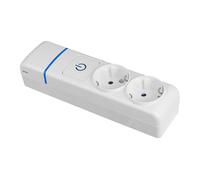 Base múltiple de 2 tomas 2p+t, 16a 250v con interruptor luminoso. 800