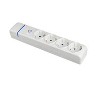 Base múltiple de 4 tomas 2p+t, 16a 250v con interruptor luminoso. 800