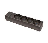 Base múltiple de 4 tomas 2p+t schuko, 16 a 250 v~, grafito