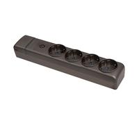 Base múltiple de 4 tomas 2p+t schuko, 16a 250 v~.grafito, con interru