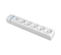 Base múltiple de 5 tomas 2p+t, 16a 250v. con interruptor luminoso. 80