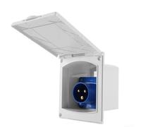 Base para cee 16A con Tapa para Autocaravana y Barco Base para | 16A 250V, certificación IP44, tapa protectora, para ideal caravanas, camping exterior