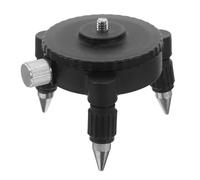 Base para Nivel con Ajuste Fino, Soporte Metálico Negro | Instalación Sencilla, Rotación Estable y Fiable, Compatible con Herramientas y Nivelador