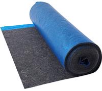 Base para suelos de 9,3 m²/rollo, acolchado de 3 mm de grosor para suelos laminados, con barrera de vapor integrada. Fabricado con fibra resistente y película de polietileno (PE), proporciona aislamie