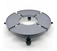 Base Redonda Ajustable 38-50 cm con Ruedas 300 KG - Plataforma Soporte ABS Alta Densidad + Acero Inoxidable - 4 Ruedas Dobles 360º con Freno - Para Macetas Grandes, Bombona Butano (SOPORTE + 4 RUEDAS)