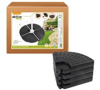 Base Rellenable para Sombrilla 4 Piezas, 48x48x7,5 Cm, Negro
