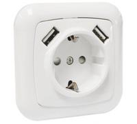 BASE SCHUKO 2 2 TOMAS USB 2 X 2.1 A EMPOTRABLE BLANCA ELECTRO DH