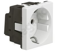 Base Schuko 2p+, conexión por tornillo - 2 módulos blancos 16A-250V Mosaic