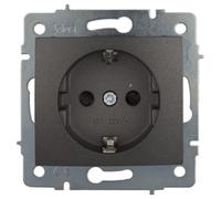 Base Schuko 2P+T Grafito ERP60NG, Serie Europa, ideal para instalaciones eléctricas en hogares y oficinas.