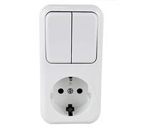 Base schuko - base con doble interruptor, montaje en superficie, ideal para conexiones eléctricas seguras y funcionales