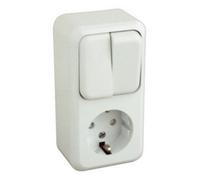 Base schuko con doble interruptor color blanco electro dh 36.470/bdi/b