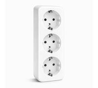 Base Schuko de Superficie con 3 Toma, Enchufe Triple para Montaje en Pared, Toma de Corriente para Interior, 10AX,16A,250V, Ideal para el Hogar y la Oficina