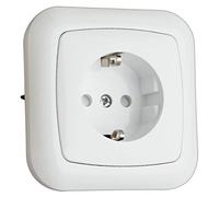 Base Schuko empotrable blanca, 36.530/B, diseño compacto, fácil instalación, ideal para conectar dispositivos eléctricos en espacios reducidos.