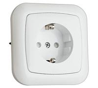 Base Schuko empotrable blanca, 36.530/B, diseño discreto, ideal para instalaciones eléctricas en hogares y oficinas.