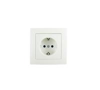 Base schuko empotrar y interruptor simple serie clasica color blanco 16A/250V