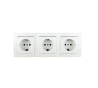 Base schuko empotrar y interruptor simple serie clasica color blanco 16A/250V