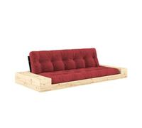 Base Sofá cama con caja lateral Negro Night/518 Rojo rubí