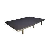 Base tapizada 135x190 cm para dormitorio 3d estilo contemporáneo en color gris antracita con 5 refuerzos trasversales (con 6 patas)