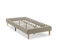 Base tapizada Aura 90x190 cm color Beige, somier tapizado, 30 cm altura