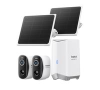 Baseus Cámara de Seguridad para Exterior Solar Inalámbrica 16TB Almacenamiento Expandible, Energía Eterna, IP67, Visión Nocturna, Cámara 2K de Vigilancia WiFi con Panel Solar, 16GB de Almacenamiento