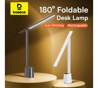 Baseus-Lámpara de escritorio plegable, recargable por USB, protección ocular, lámpara de mesa LED, atenuación automática inteligente para estudio, lectura, luz nocturna junto a la cama
