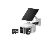 Baseus Security X1 Pro - Cámara de vigilancia Solar para Exteriores (WiFi, cámara de vigilancia inalámbrica, Doble cámara con Tarjeta Micro SD de 32 GB)
