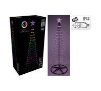 Basics Árbol de Navidad con 370 LEDs RGB y Estrella, Negro, 2,10 m