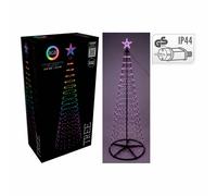 Basics Árbol de Navidad con 370 LEDs RGB y Estrella, Negro, 2,10 m