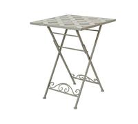 Basics Mesa metálica/mosaico plegable bistro marrakech para exterior 58 x 58 x 76 cm