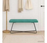 Basinlix Banco de terciopelo turquesa de 110 x 40 x 45 cm con marco de madera, estable Flurbank, moderno cofre de comedor y dormitorio, cómodo banco tapizado, taburete que ahorra espacio para la