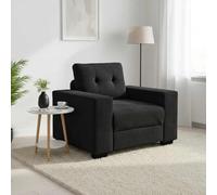 Basinlix Sillón de terciopelo negro 100 x 78 x 80 cm con muebles tapizados, elegante sofá relajante, diseño moderno, ideal para salón, dormitorio, oficina, asiento cómodo, construcción estable