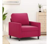 Basinlix Sillón rojo vino terciopelo 60 cm muebles tapizados diseño moderno para salón, habitación de invitados, oficina con reposabrazos y respaldo, estructura metálica estable, asiento cómodo, ideal