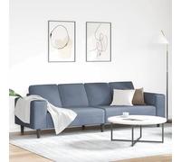 Basinlix Sofá azul 250 x 77 x 76 cm de tela de pana sofá esquinero moderno con espacio de almacenamiento, 4 cojines, pie negro, diseño transpirable, ideal para sala de estar, habitación de invitados y