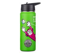 Bastardidentro BOTELLA TERMICA, Verde - Botella Agua Acero Inoxidable Niños - 500 ml - para Niños, Niñas y Adolescentes - Reutilizable - sin PBA - 12 Horas Caliente, 24 frio