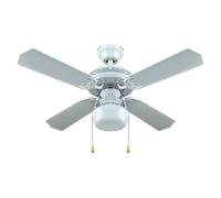 BASTILIPO, NERJA, Ventilador de Techo con Luz E27, 50 W, Blanco, 105x42cm