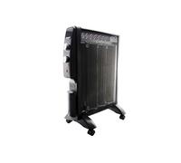 Bastilipo Radiador de mica 1500W PRM-1500, 2 potencias, eficiente y bajo consumo eléctrico, Acero, Negro, ruedas, sistema de seguridad antivuelco, 46x25x63 cm